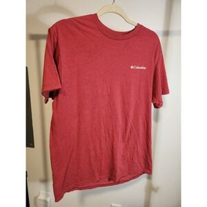 Columbia Sportswear Company Red Graphic T Shirt Mens Size L Always Outside